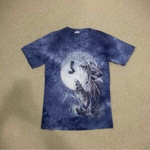 Vintage The Mountain Wolf Moon Howling Tie Dye T-Shirt Men’s Size Small